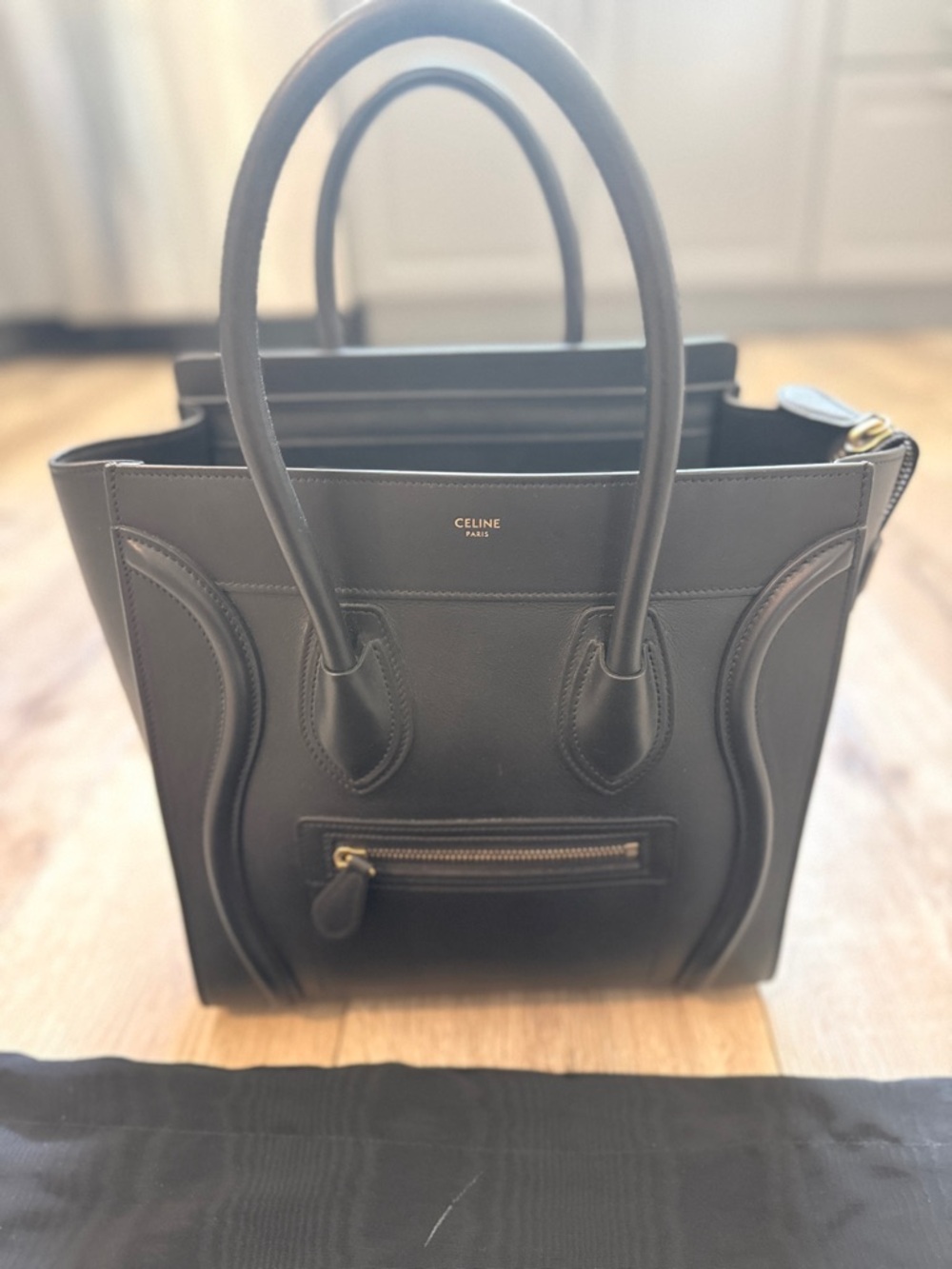 Celine Black Leather Luggage Tote Satchel - Picture 7 of 7